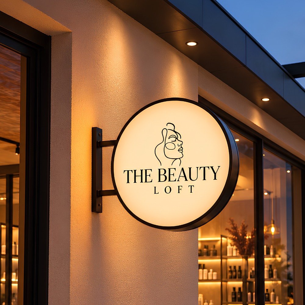 Custom illuminated business sign