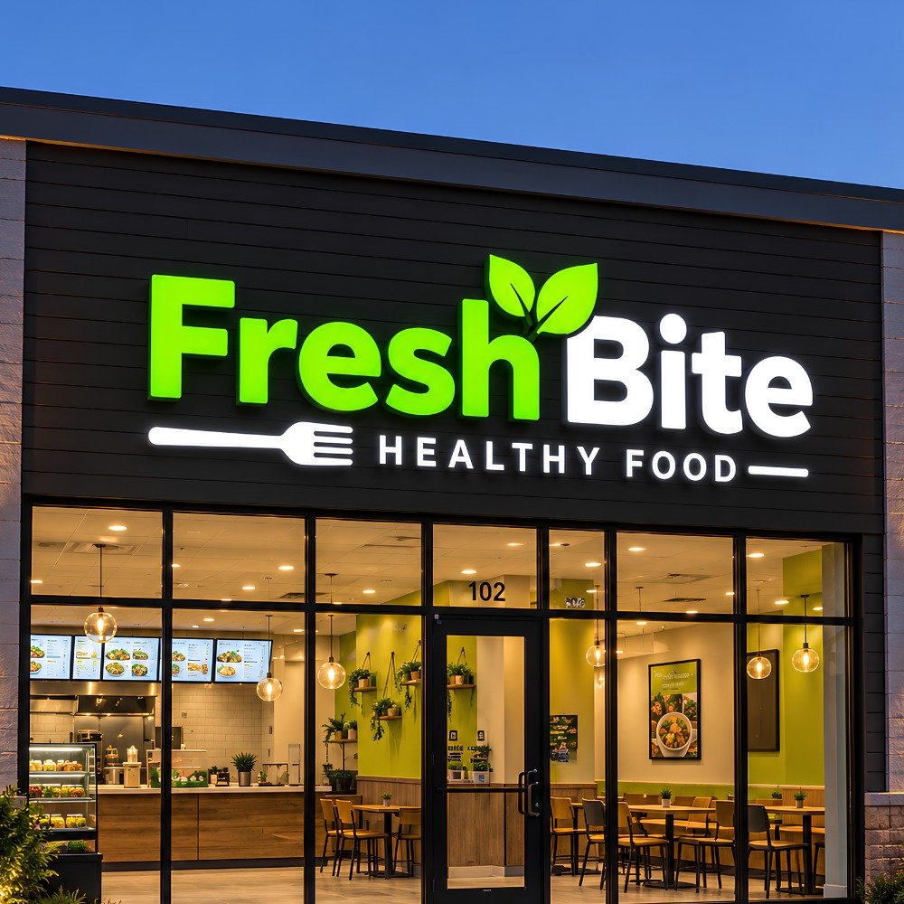 Custom illuminated business sign