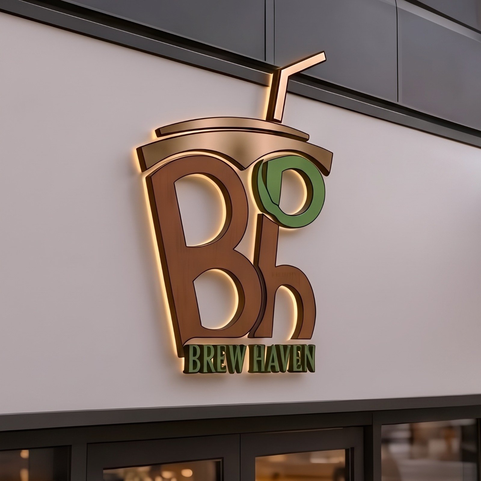 Custom illuminated business sign