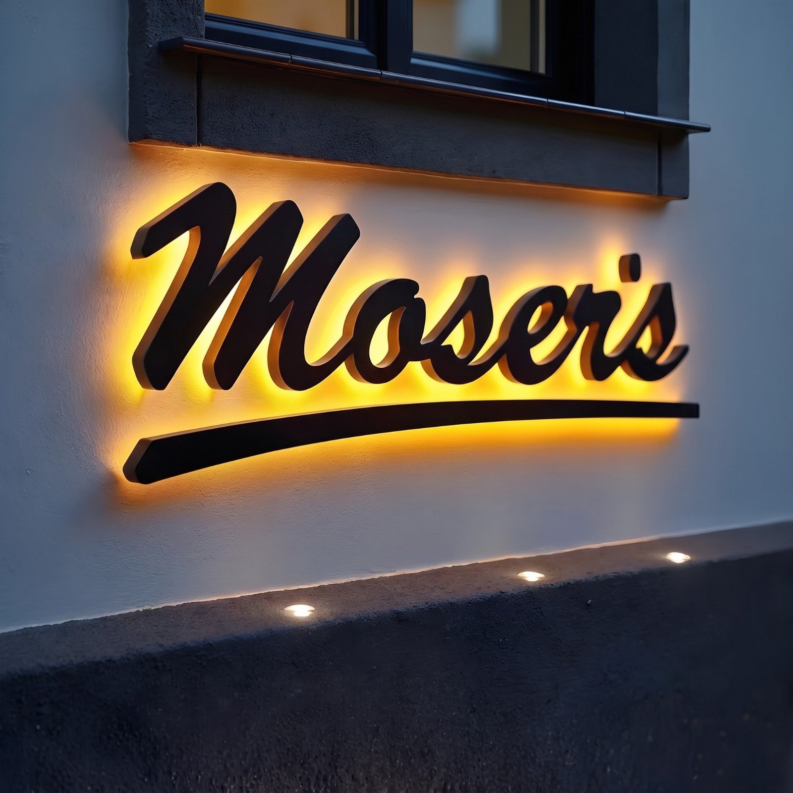 Custom illuminated business sign
